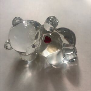 Fenton Crystal Bear Figurine with Red Heart